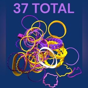 LSU Tigers Rubber Silly Bandz Bracelet Lot Stretch 37 Total Fashion Jewelry Y2K